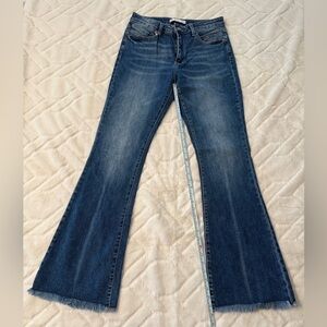 KanCan Dark Blue Flare Jeans W/Detail in back of leg